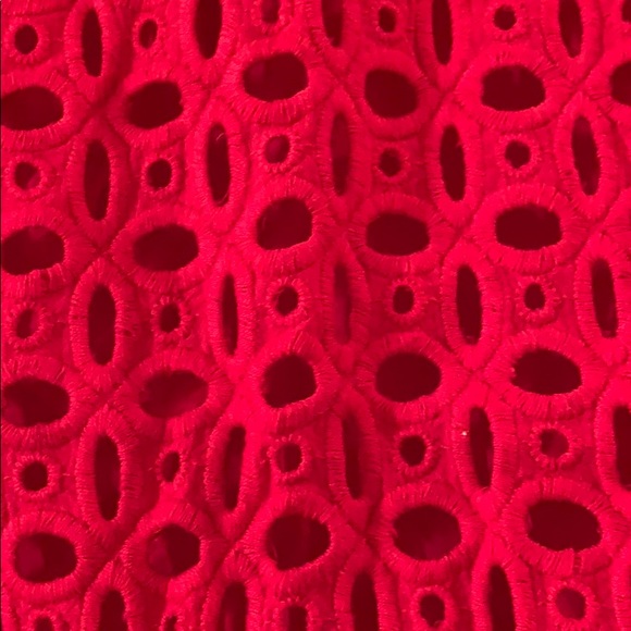 J Crew red eyelet cotton top 0 - Picture 2 of 4